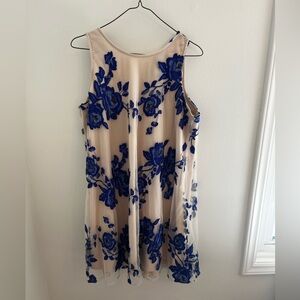 Beige by eci Blue Floral Mini Dress